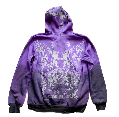 SUDADERA OJO ROJO Y2K GORRO MORADO