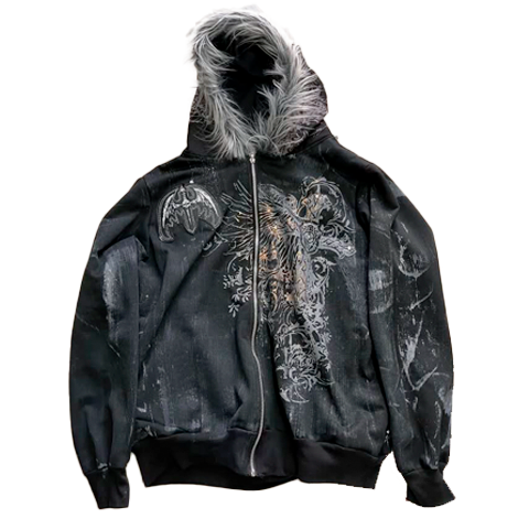 Sudadera Y2K Peluche Deslavado