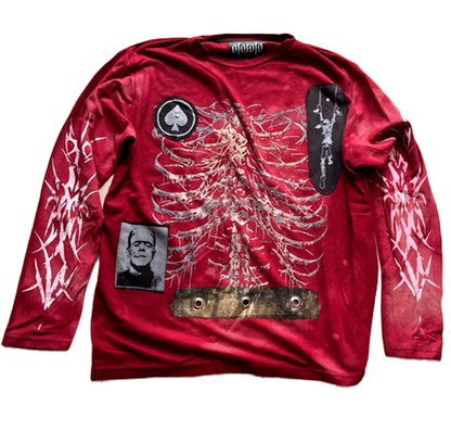 PLAYERA OJO ROJO Y2K ROJO SKELETON