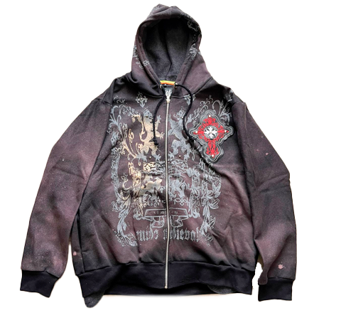 SUDADERA OJO ROJO Y2K DESLAVADA