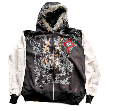 SUDADERA OJO ROJO Y2K MANGAS BLANCAS