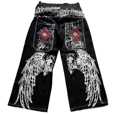Pantalon y2k Alas Blancas