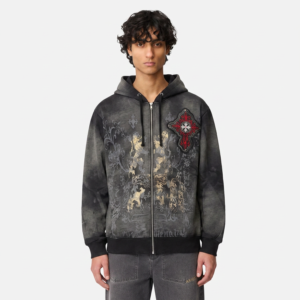 SUDADERA OJO ROJO Y2K DESLAVADA