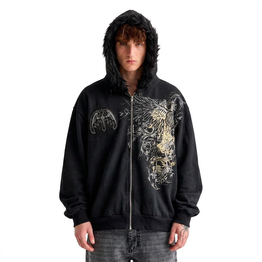 Sudadera Y2K Peluche Deslavado